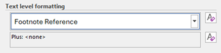 Screenshot of the text formatting style options in Microsoft Word